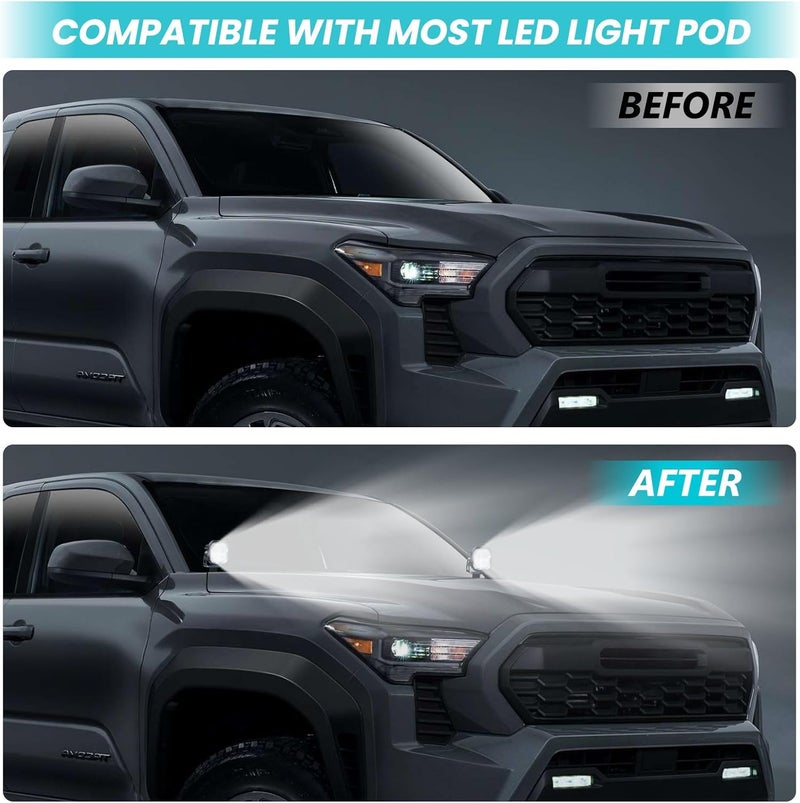 TECHPICCO Ditch Light Bracket for Tacoma 2024-2026/4Runner 2025+/Tundra 2022+, LED Light Mount Brackets Compatible with Toyota Tacoma/4Runner/Tundra Accessories - Image 4